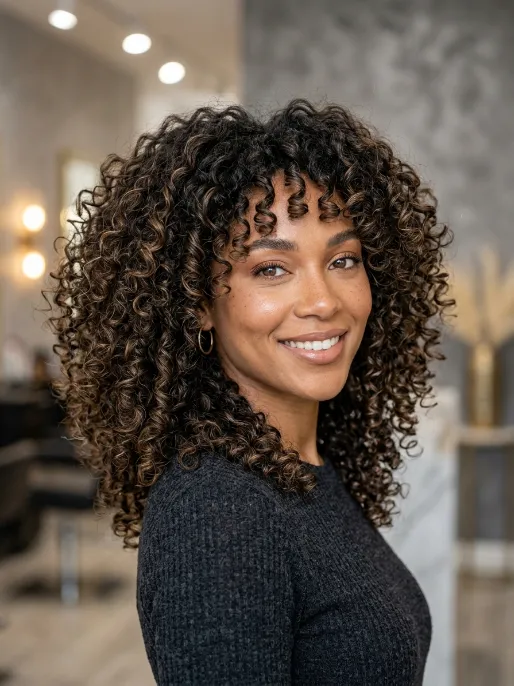 6. Layered Curly Style