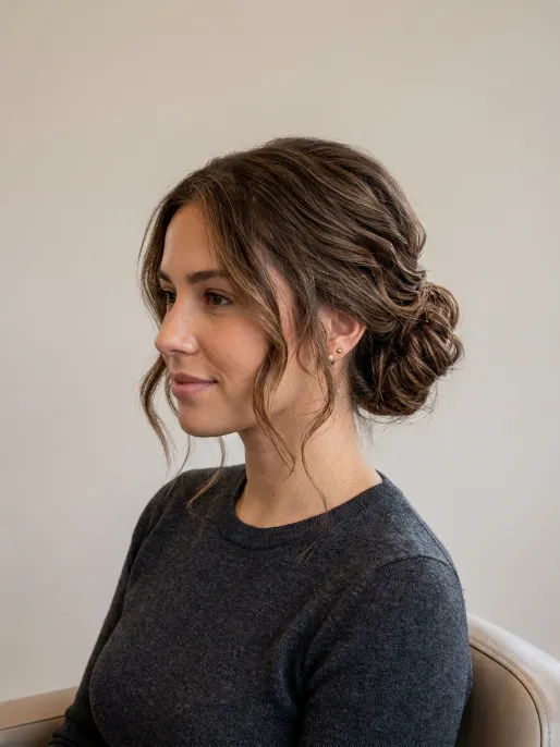 25. Layered Hair Textured Bun