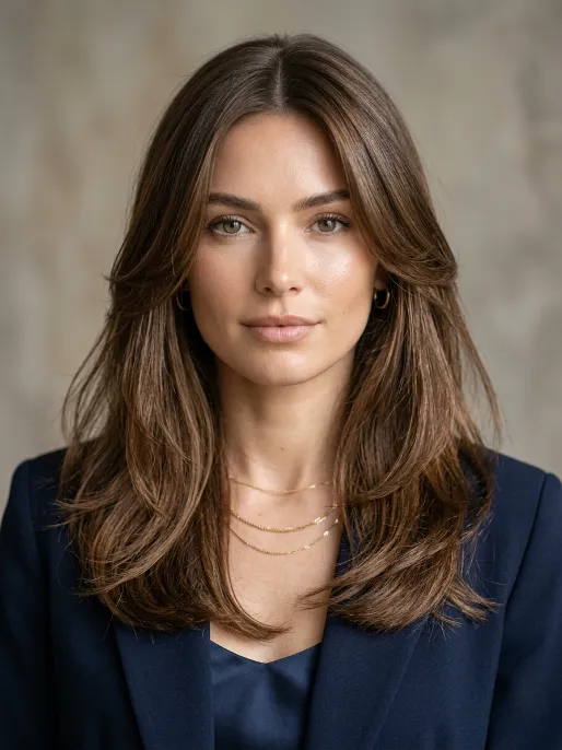 19. Layered Hair with Middle Part