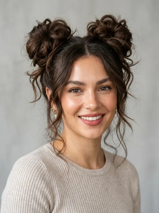 11. Layered Space Buns