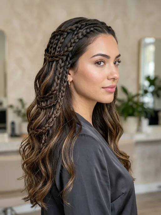 25. Layered Waterfall Braid