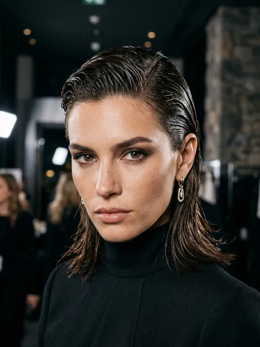 13. Layered Wet Look Style