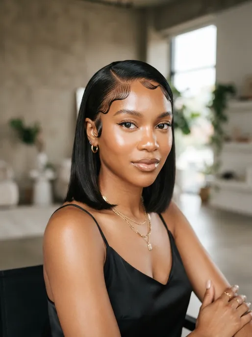 21. Lob with Slicked Baby Hairs