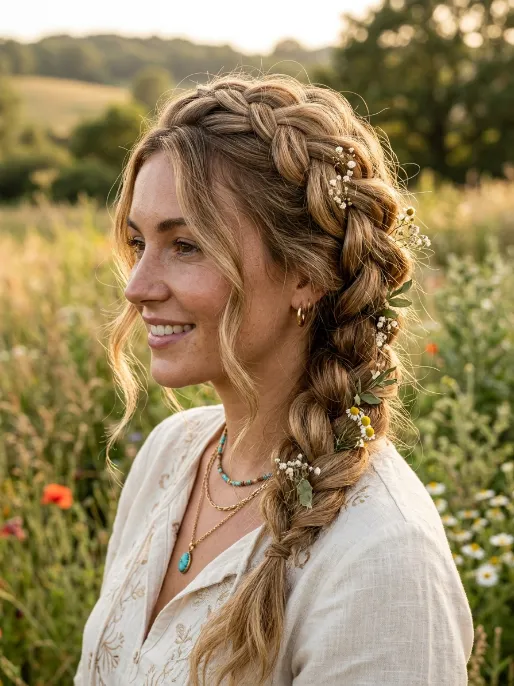 8. Loose Boho Dutch Braid