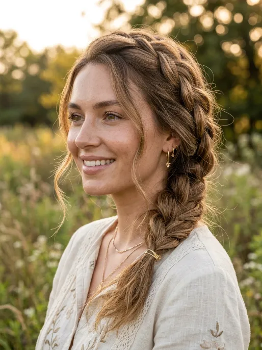 8. Loose Boho French Braid