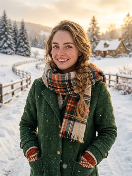 25. Loose Braid Under a Scarf