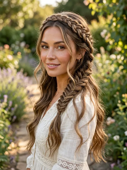 9. Loose Fishtail Half Up