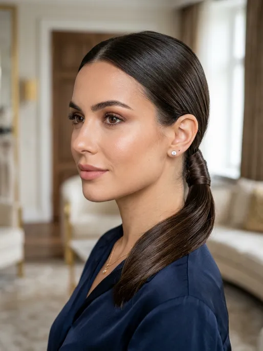 10. Low Ponytail with a Wrap
