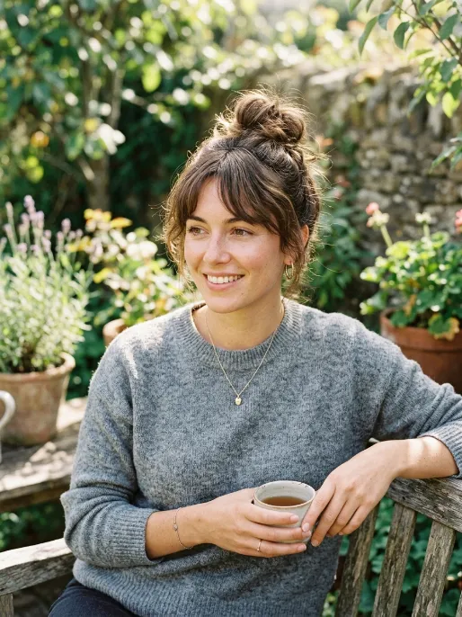 15. Messy Bun with Bangs