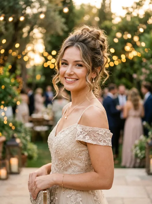20. Messy Bun with Face Framing Curls