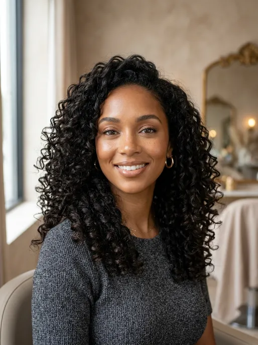 1. Natural Air Dried Curls