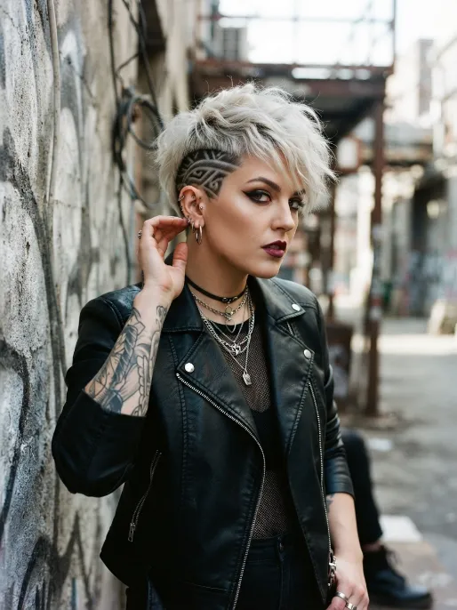 23. Pixie with Bold Undercut Design