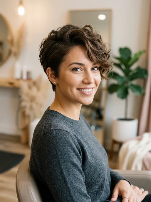 12. Pixie with Curled Top