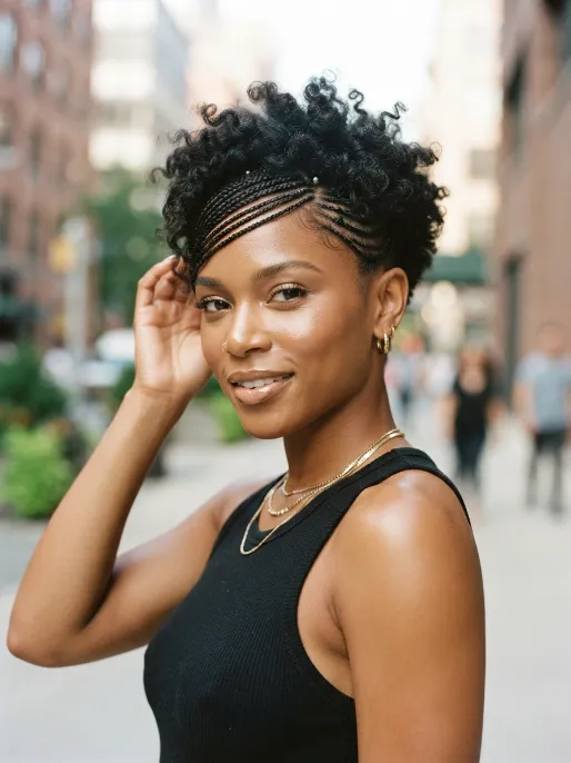 28. Pixie with Micro Braids Detail