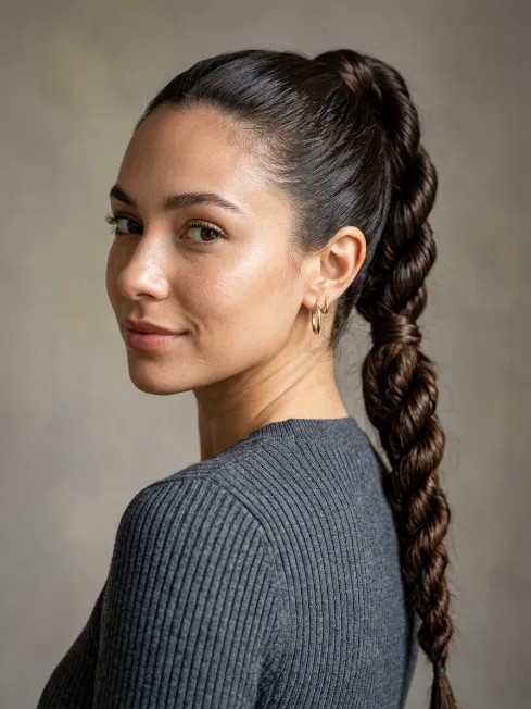 18. Rope Twist Ponytail