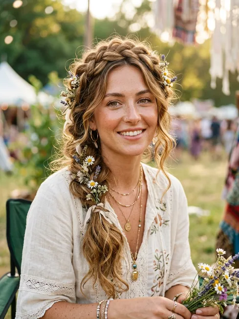 22. Side Swept Braided Crown