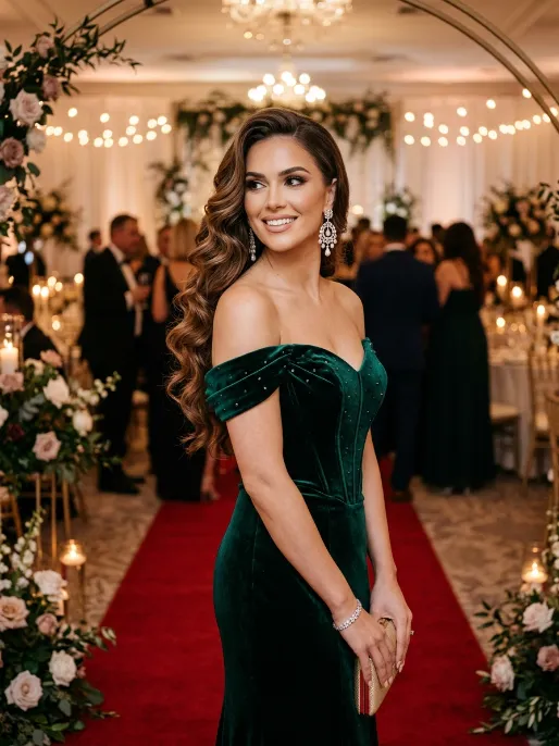 4. Side Swept Glam Waves