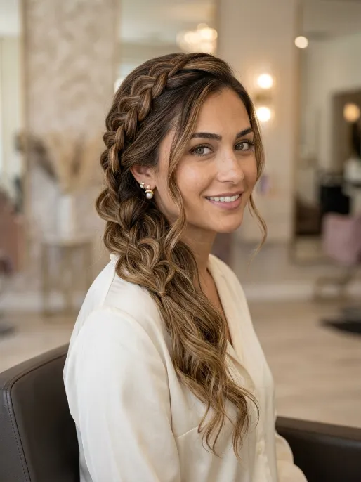 4. Side Waterfall Braid