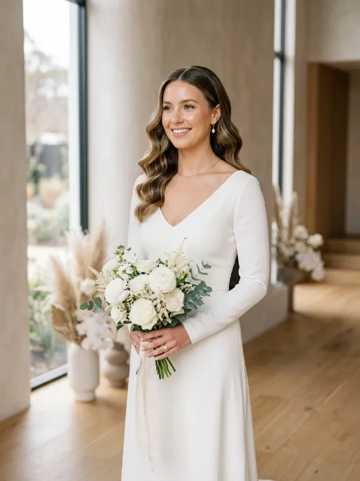 18. Simple Center Part with Sleek Waves