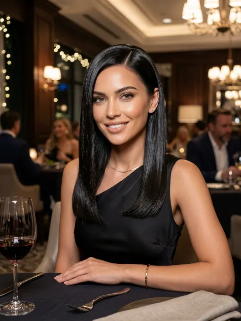 4. Simple Straight Hair with a Deep Side Part