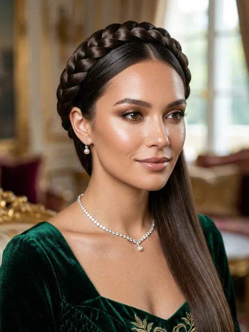 16. Sleek Crown Braid