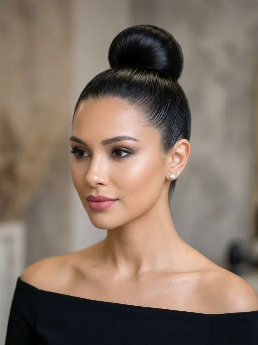 18. Sleek High Bun