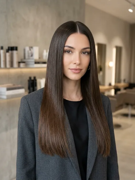 4. Sleek Middle Part