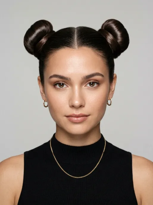 11. Sleek Space Buns