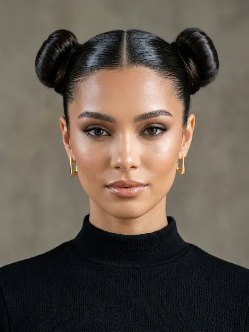 6. Sleek Space Buns