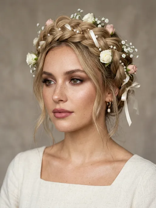 31. Statement Crown Braid with Full Accessories