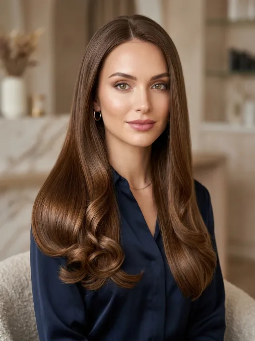 9. Straight Hair with Curled Ends