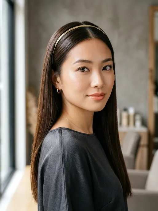 19. Straight Hair with Headband