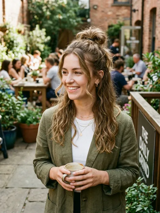 20. Textured Half Up Bun