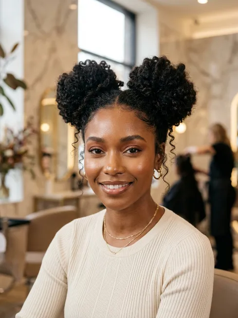 17. Textured Space Buns