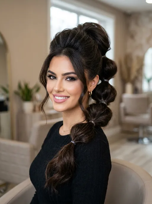 17. Voluminous Bubble Ponytail