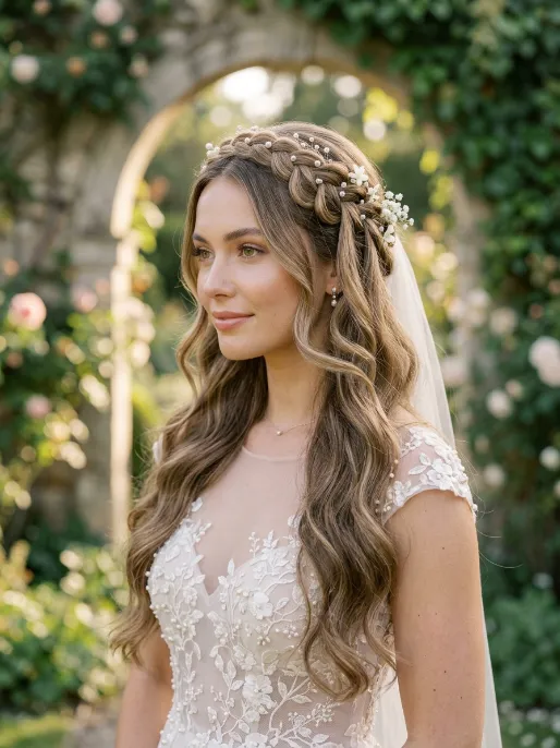 5. Waterfall Braid Crown