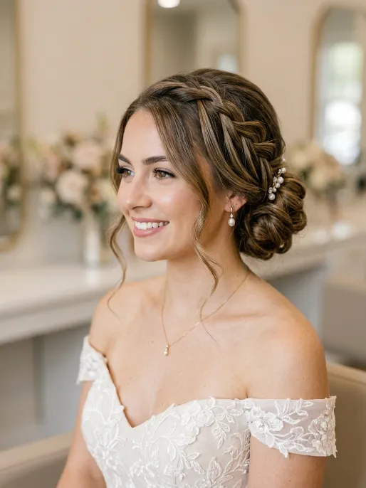 14. Waterfall Braid into Bun