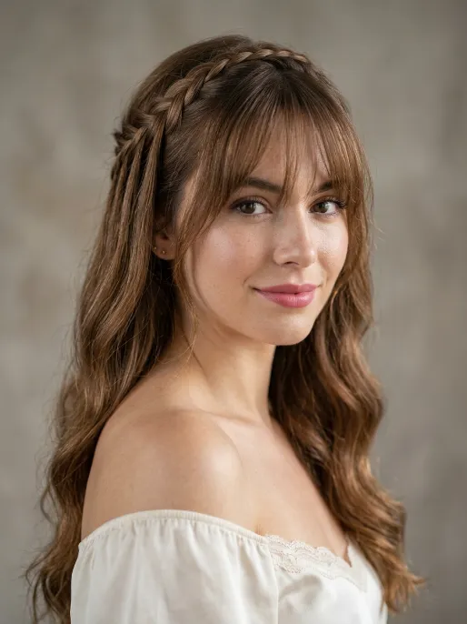18. Waterfall Braid with Bangs Left Out
