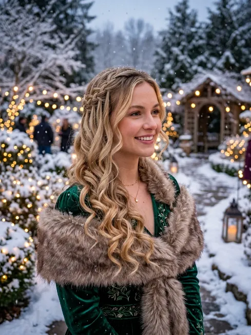 13. Waterfall Braid with Curls