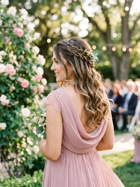 10. Waterfall Braid with Loose Curls