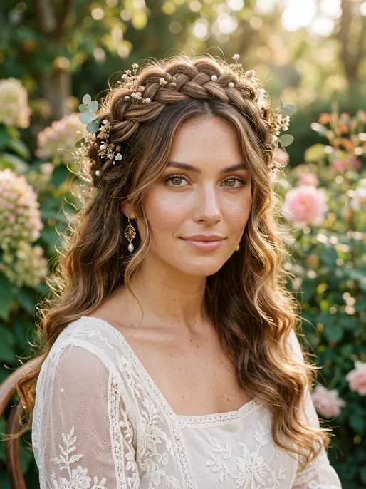 7. Wavy Braided Crown