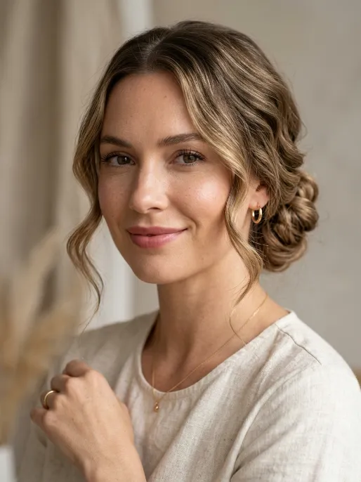 5. Wavy Low Bun