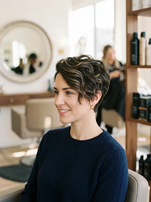 6. Wavy Pixie