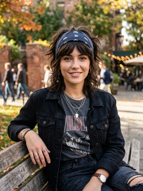 22. Wolf Cut with Bandana